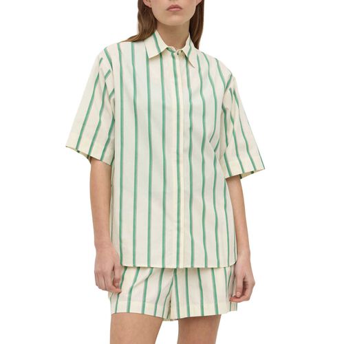 Assembly Label Agnes Stripe Short Sleeve Shirt Butter Bright Green